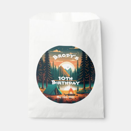 Jongens camping Avontuur Verjaardagsfeest Bedankzakje (Voorkant)