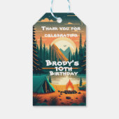 Jongens Camping Avontuur Verjaardagsfeestje Favor Cadeaulabel (Achterkant)