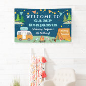 Jongens Camping Birthday Camp Out Party Welcome Spandoek (Insitu)