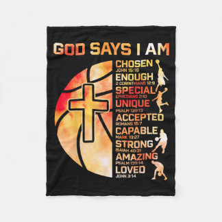 Jongens Christelijk Honkbal God Zegt Religieus Gra Fleece Deken
