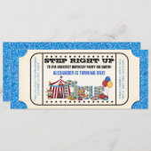 Jongens Circus Ticket Verjaardagsfeest Kaart (Voorkant / Achterkant)