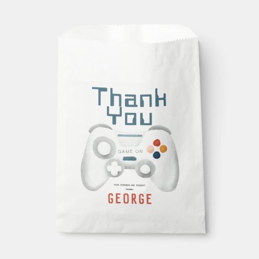 Jongens Cool Blue Gaming Kids Verjaardag Bedankzakje (Voorkant)