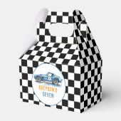 Jongens Cool Blue Racing Auto Kinderen Verjaardag Bedankdoosjes (Achterkant)