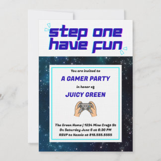 Jongens Cool Gamer Uitnodiging