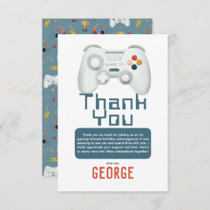 Jongens Cool Gaming Kids Verjaardag Bedankkaart
