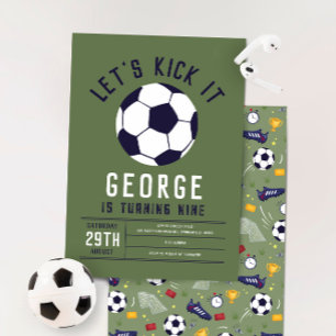 Jongens Cool Groene Sportieve Voetbal Kinderen Ver Kaart