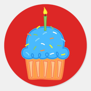 Jongens Cupcakes Rode Stickers