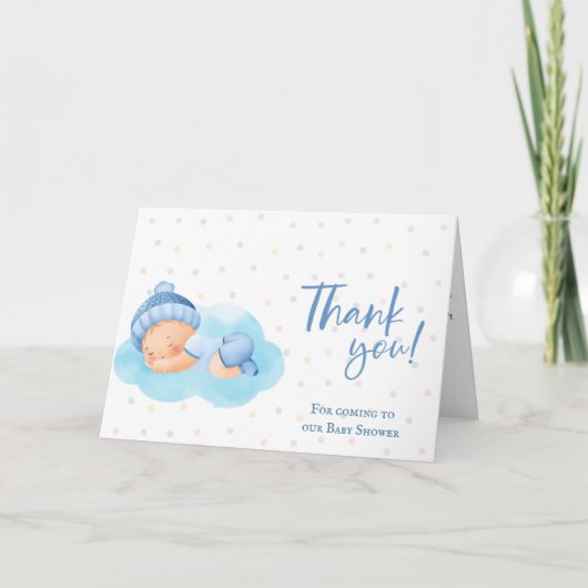 Jongens dank je Baby shower Kaart (Voorkant)