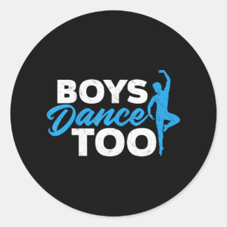 Jongens dansen te coole balletdanser ronde sticker