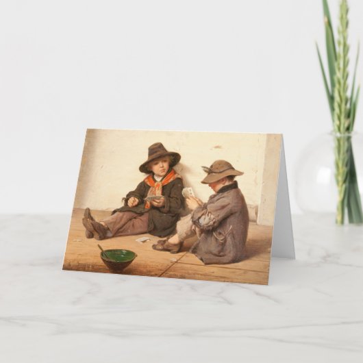 Jongens die kaarten spelen | Antonio Ermolao Paole (Voorkant)