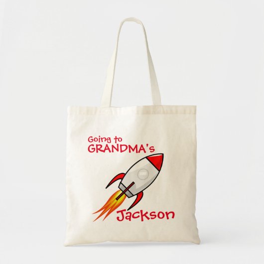 Jongens die naar Oma Overnight Bag- Rocket Tote Bag (Voorkant)