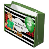 Jongens die spelen met moderne patronen 'Birthday' Large Cadeautasje (Voorkant Gekanteld)