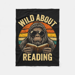 Jongens dier grappig wild over lezen bigfoot boek fleece deken