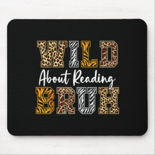 Jongens dierprint kleding wild over lezen kinderen muismat