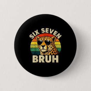 Jongens dierprint kleding zes zeven bruh jachtluip ronde button 5,7 cm