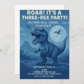 Jongens Dino-mijt derde verjaardag - Three-Rex Par Kaart (Voorkant / Achterkant)