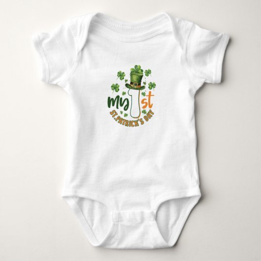 Jongen's dinosaurus 1e St. Patrick's Dag Romper (Voorkant)