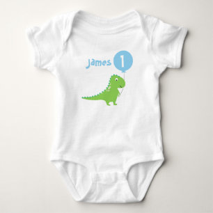 Jongens Dinosaurus Ballon 1e Verjaardag Bodysuit