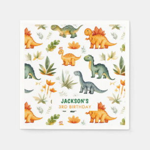 Jongens Dinosaurus Verjaardag Party Papier servett Servet