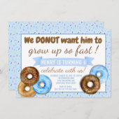 Jongens Donut Verjaardagsfeest Kaart (Voorkant / Achterkant)