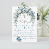 Jongens Doop Blauwe Wolk Bedankkaart (Staand voorkant)