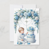 Jongens Doop Blauwe Wolk Bedankkaart (Achterkant)