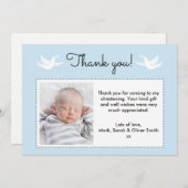 Jongens doop/doop bedankje bedankkaart (Voorkant / Achterkant)