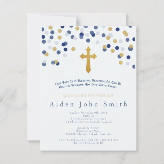 Jongens doop uitnodiging (Voorkant)