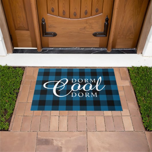 Jongens Dorm Cool Dorm Rustic Cabin Block Squares Deurmat (Buiten)