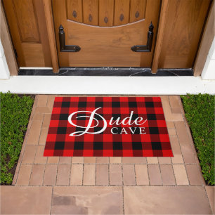 Jongens Dorm Kerel Cave Rustic Cabin Block Squares Deurmat