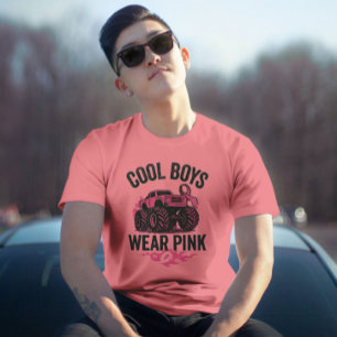 Jongens dragen roze shirt – Monster Truck Kankerbe