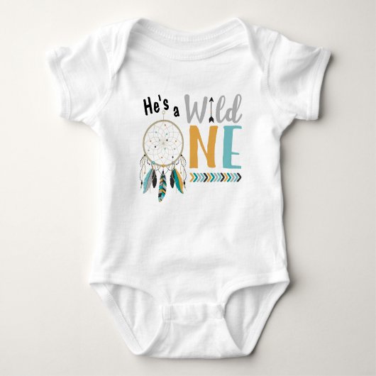 Jongens Dreamcatcher Wild ONE 1st Birthday Outfit Romper (Voorkant)