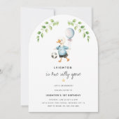 Jongens Een Gekke Gans 1e Verjaardagsfeest Kaart (Voorkant)