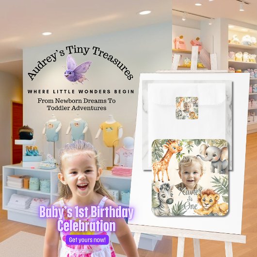 Jongens eerste verjaardag - Oerwoud Safari Sticker