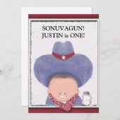 Jongens eerste verjaardag uitnodigingen (Voorkant / Achterkant)