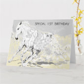 Jongens eerste verjaardag Wenskaart Kaart (Gele Bloem)