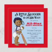 Jongens Etnisch Baseball Baby shower Kaart (Voorkant / Achterkant)