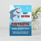 Jongen's Fintastic Shark Party Kaart (Staand voorkant)