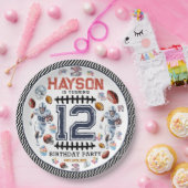 Jongens Football Sport Verjaardagsfeest Papieren Bordje (Feest)