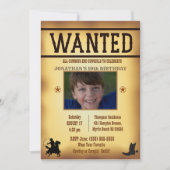 Jongens Foto Rustic Brown Wanted Birthday Kaart (Voorkant)