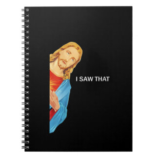 Jongens Funny citeert Jezus Meme Ik zag dat Christ Notitieboek