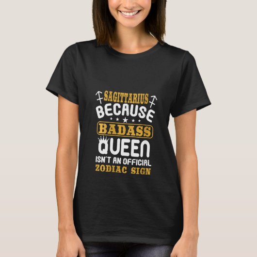 Jongens Funny Women's Sagittarius Badass Queen T-shirt (Voorkant)