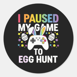 Jongens Gamer Eieren Jacht Pasen Video Games Konij Ronde Sticker