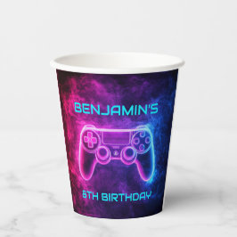 Jongens Gaming Controller Verjaardagsfeest Papieren Bekers