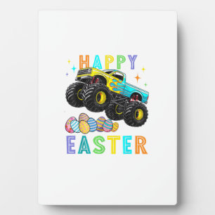 Jongens Gelukkig Pasen Monster Truck Pasen Eieren Fotoplaat