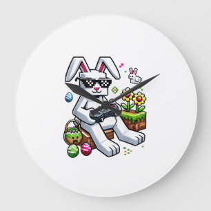 Jongens Gelukkige Pasen Dag Konijn Ei Videospel Ki Grote Klok