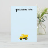 Jongens Gepersonaliseerde Bouw Vrachtwagen Notecar Kaart (Staand voorkant)