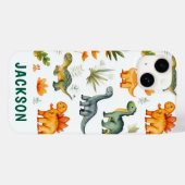 Jongens Gepersonaliseerde Schattigee Dinosaurus iP Case-Mate iPhone Case (Achterkant (horizontaal))