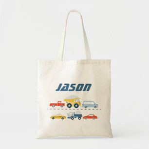 Jongens Gepersonaliseerde Transportvoertuigen Canv Tote Bag
