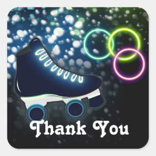 Jongens Glow Roller Skate Verjaardagsfeest Sticker